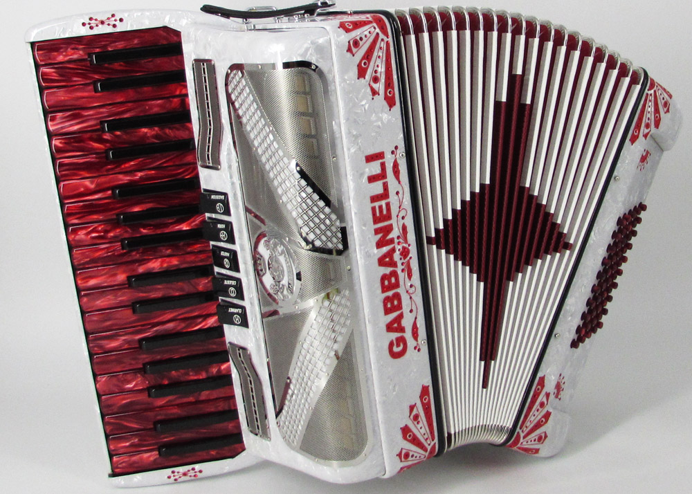 Gabbanelli M K White Pearl Gabbanelli Accordions