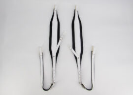 Gabbanelli Extra Wide Accordion Shoulder Straps with Back Strap White/Black (White Leather/Black Fabric)