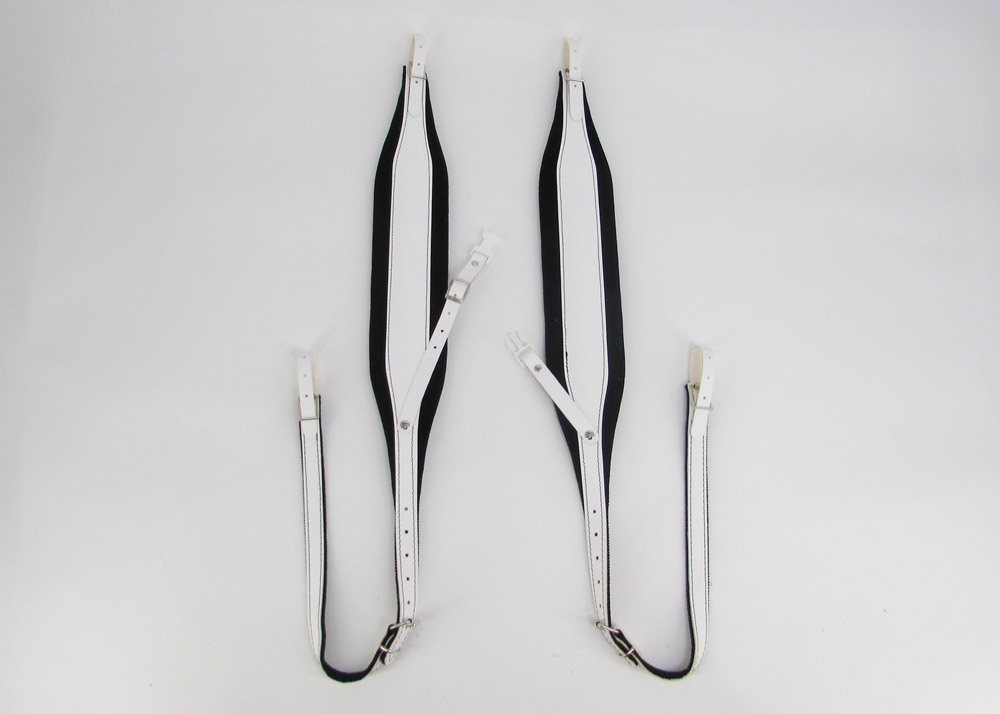 Correas de acordeon ANCHAS para hombros con sujetador de espalda Gabbanelli Blanco/Negro (Piel Blanca/Tela Negra)