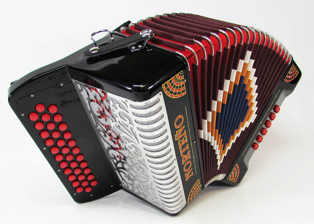 Norteño Brand Accordion 3 registers Regular Size Purple/white euro Gabbanelli Accordions