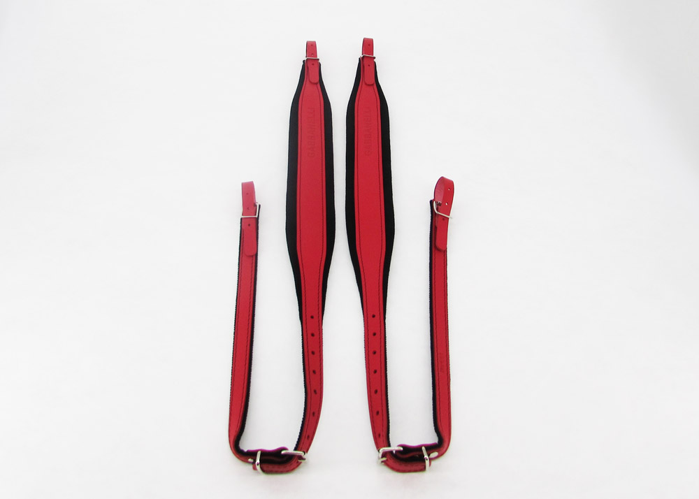 Correas de Acordeon para hombros de lujo Gabbanelli Rojo/Negro (Piel Roja/Tela Negra)