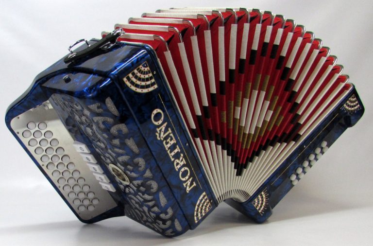 Acordeon Marca Norteño 5 Registros Compacto Azul/Sol Blanco