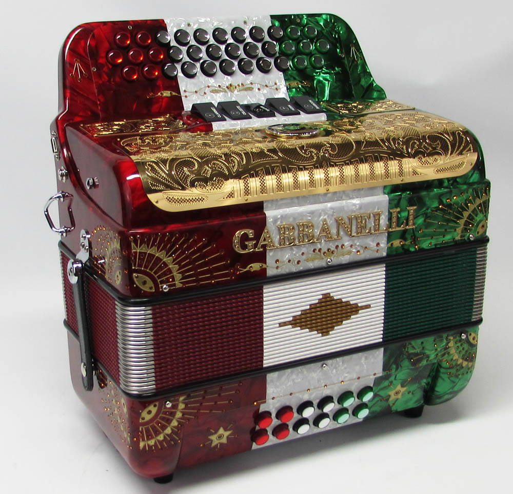 Gabbanelli M400R Red White Green Gabbanelli Accordions
