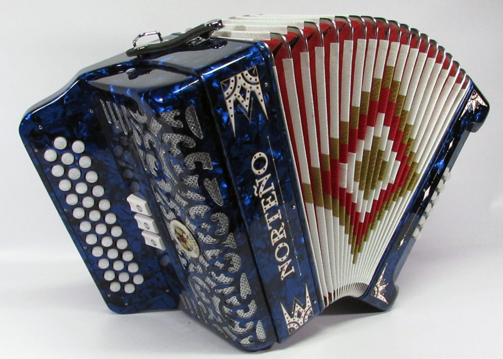 Acordeon Marca Norteño 3 Registros Azul/Euro Blanco Gabbanelli Accordions