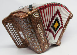 Norteño Brand Accordion 3 Registers Brown/White Sun