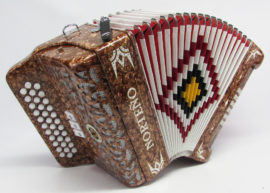 Acordeon Marca Norteño 3 Registros Cafe/Euro Blanco