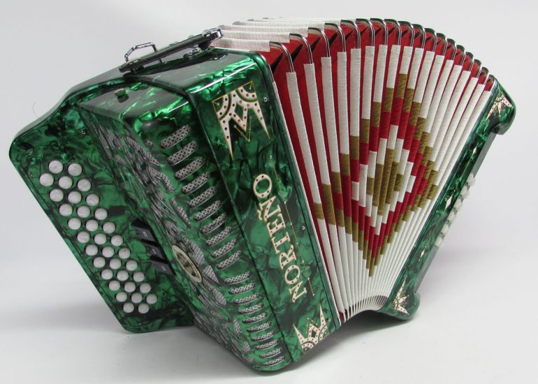 Acordeon Marca Norteño 3 Registros Verde/Euro Blanco Gabbanelli