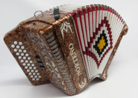 Norteño Brand Accordion 3 Registers Brown/White Euro