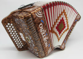 Acordeon Marca Norteño 3 Registros Cafe/Sol Blanco