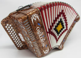 Acordeon Marca Norteño 3 Registros Cafe/Euro Blanco