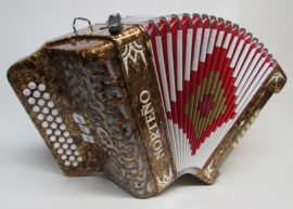 Acordeon Marca Norteño 3 Registros Cafe/Euro Blanco