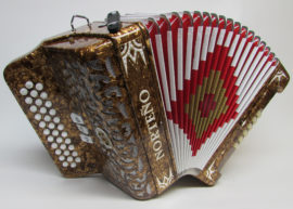 Norteño Brand Accordion 3 Registers Brown/White Euro