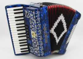 Norteño Brand Accordion 34 Keys 5 Registers Blue