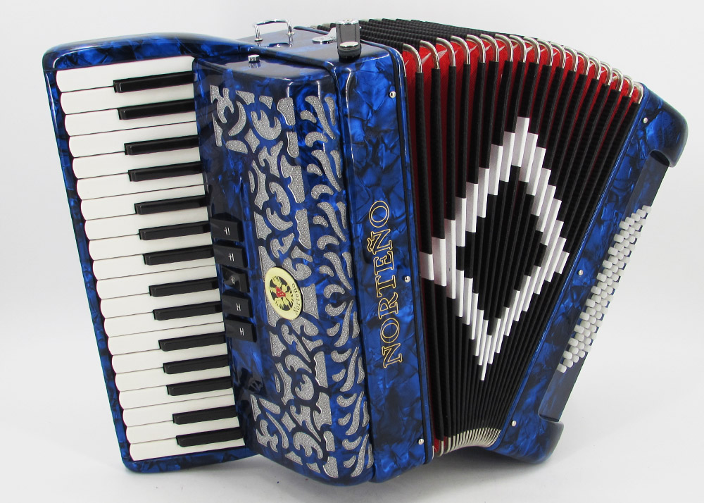 Acordeon Marca Norteño 34 Teclas 5 Registros Azul Gabbanelli Accordions