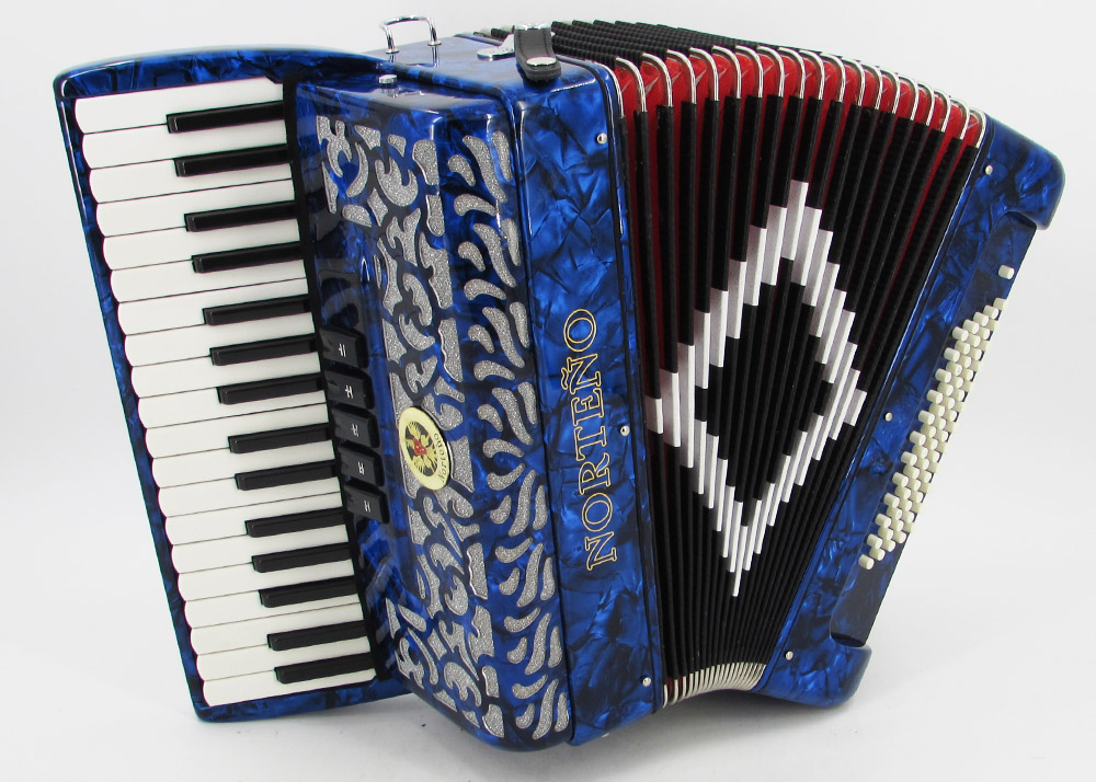 Acordeon Marca Norteño 34 Teclas 5 Registros Azul