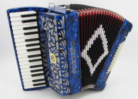 Norteño Brand Accordion 34 Keys 5 Registers Blue