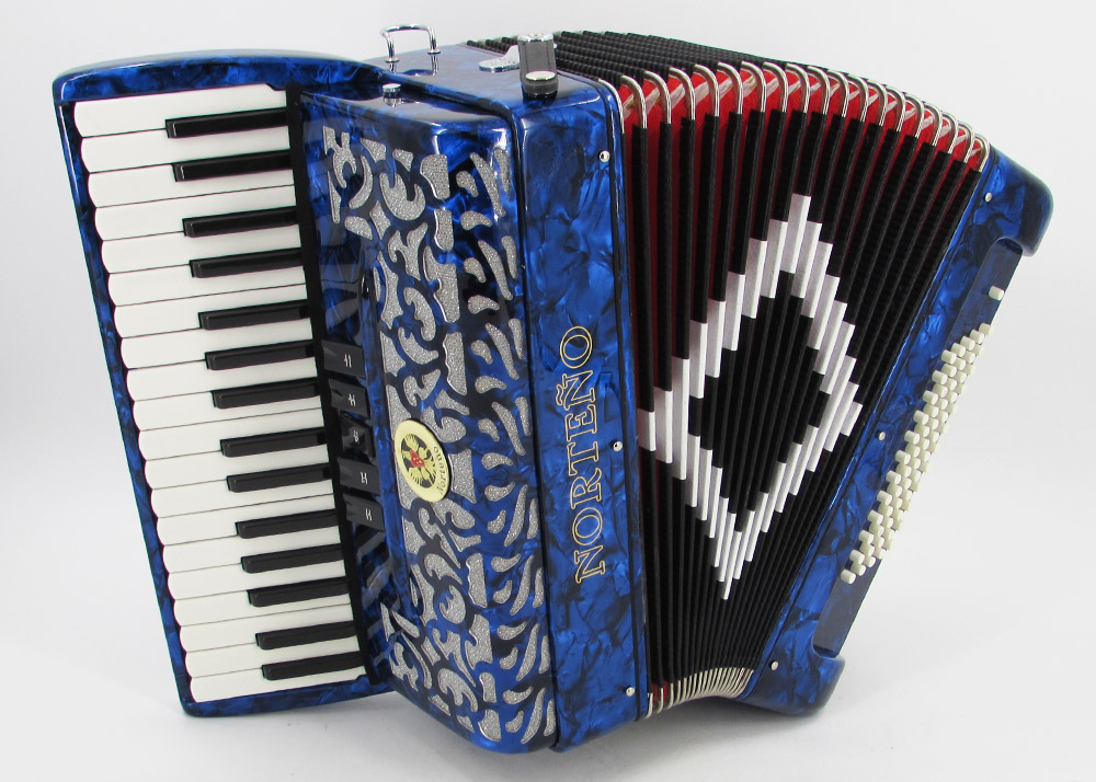 Acordeon Marca Norteño 34 Teclas 5 Registros Azul