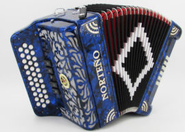 Norteño Brand Accordion 5 Registers Blue/White Sun