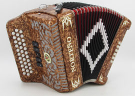 Norteño Brand Accordion 5 Registers Brown/White Euro