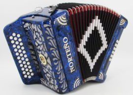 Norteño Brand Accordion 5 Registers Blue/White Sun
