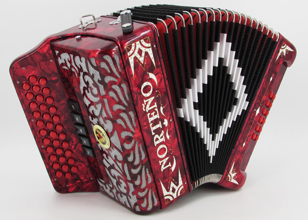 Acordeon Marca Norteño 5 Registros Rojo/Euro Blanco