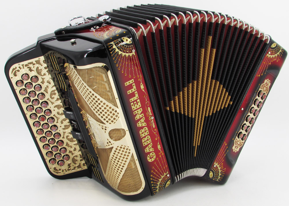 Gabbanelli M350 Solid Wood Red STN - Gabbanelli Accordions