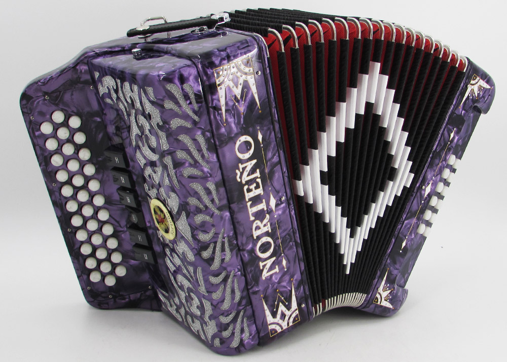 Acordeon Marca Norteño 2 Tono Morado/Euro Blanco Gabbanelli Accordions