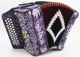 Acordeon Marca Norteño 2 Tonos Morado/Euro Blanco