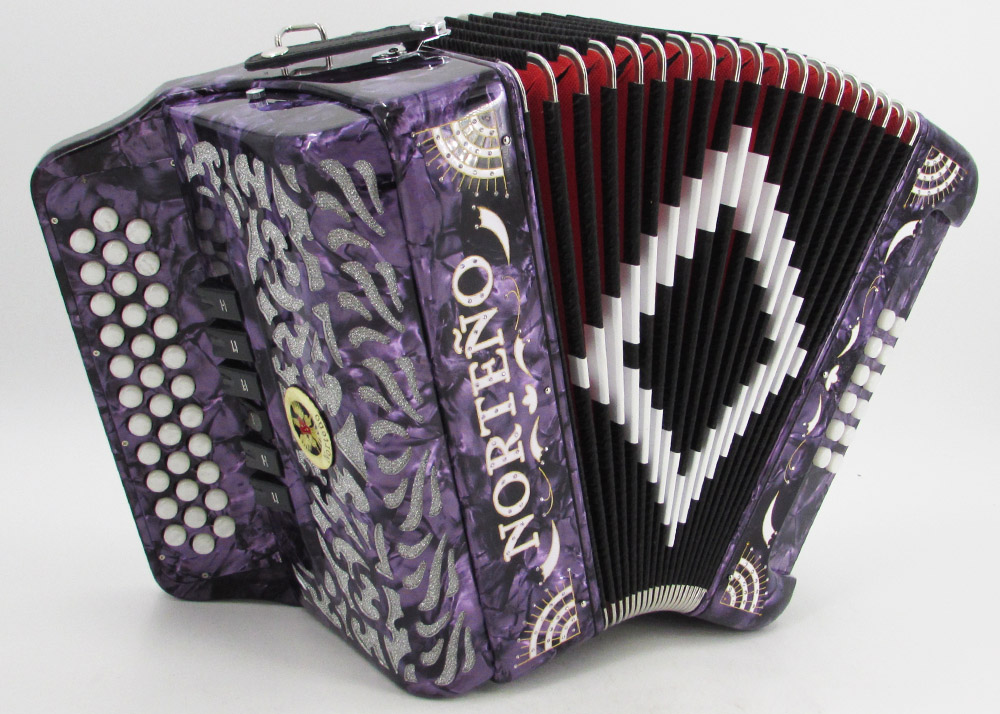 Norteño Brand Accordion 2Tone Purple/White Sun Gabbanelli Accordions