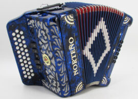 Norteño Brand Accordion 5 Registers Blue Pearl/White Sun