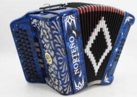 Acordeon Marca Norteño 5 Registros Azul Perla/Euro Blanco
