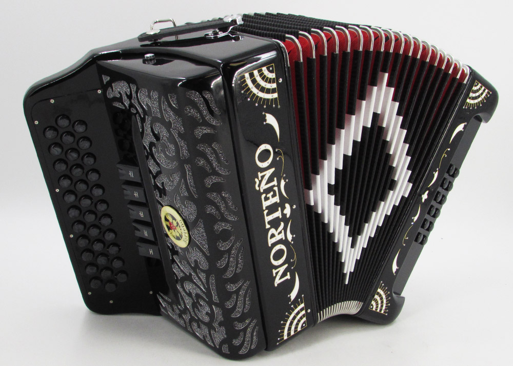 Acordeon Marca Norteño 5 Registros Negro/Sol Blanco Gabbanelli Accordions