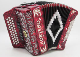 Norteño Brand Accordion Red 6 Registers 1 Tono