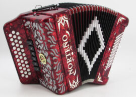 Norteño Brand Accordion Red 6 Registers 1 Tone