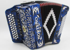 Norteño Brand Accordion Blue 6 Registers 1 Tone