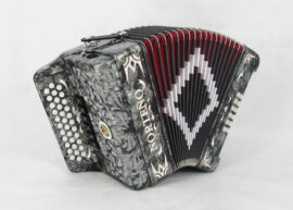 Norteño Brand Accordion 2Tone Grey / White Euro
