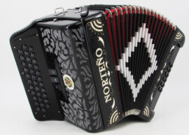Acordeon Marca Norteño 3 Registros Negro/Sol Blanco