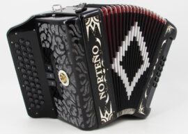 Norteño Brand Accordion 3 Registers Black/White Euro