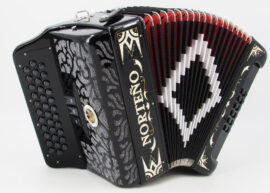 Acordeon Marca Norteño 3 Registros Negro/Euro Blanco