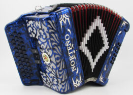 Acordeon Marca Norteño 3 Registros Azul Perla/Euro Blanco