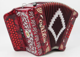 Acordeon Marca Norteño 3 Registros Rojo/Sol Blanco