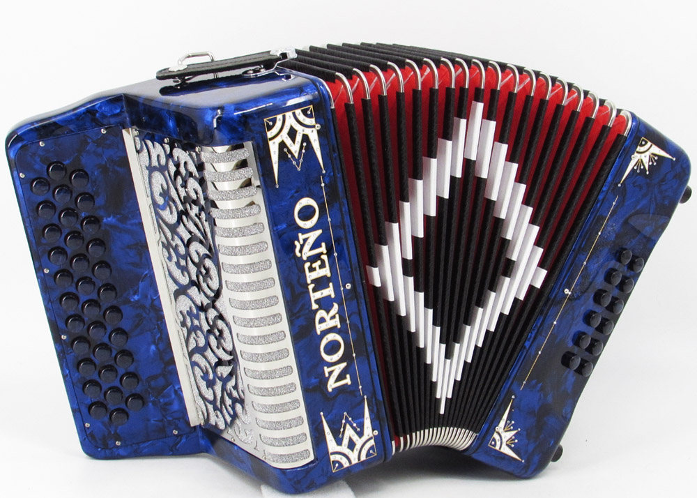 Norteño Brand Accordion No Registers Compact Blue/ White Euro