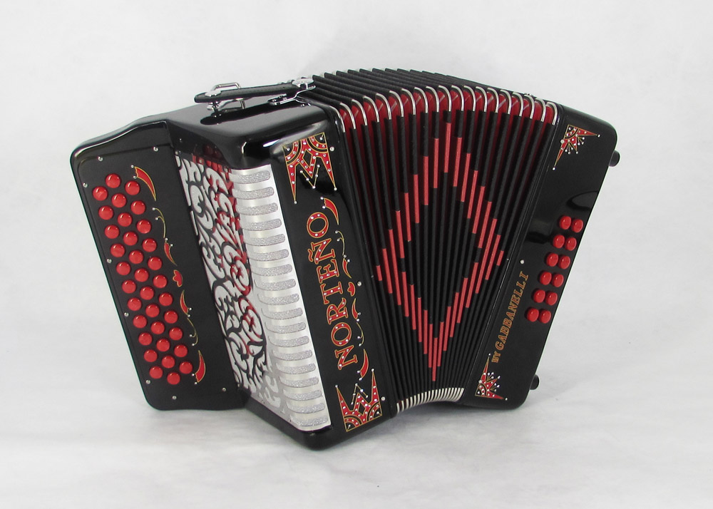 Acordeon Marca Norteño Sin Registros Compacto Negro/ Euro Rojo
