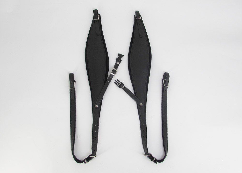 Gabbanelli EXTRA WIDE acordion shoulder straps with back strap Black Straps Ergonomic Design