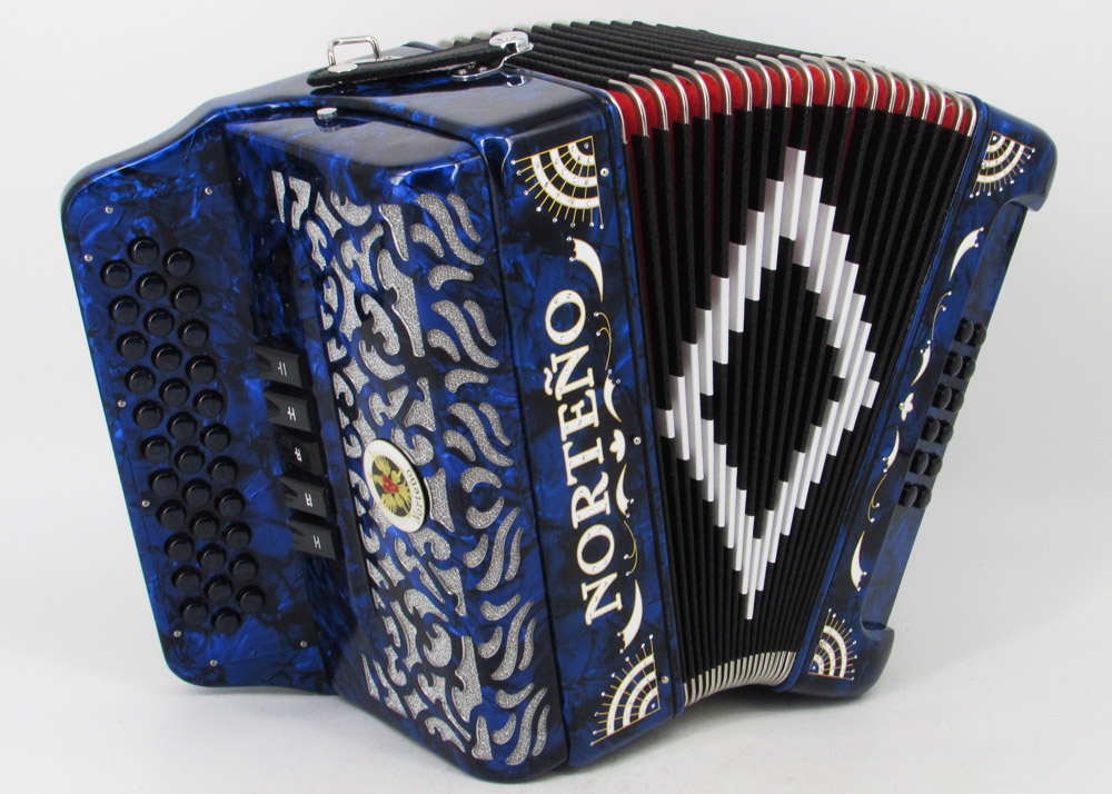 Acordeon Marca Norteño 5 Registros Azul/Sol Blanco