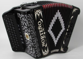 Norteño Brand Accordion 2 Tone Black/White Euro