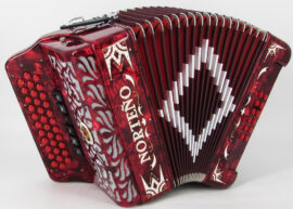 Norteño Brand Accordion 2 Tone Red/White  Euro