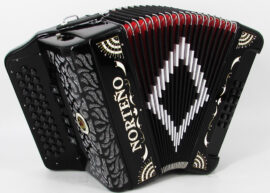 Acordeon Marca Norteño  2 Tonos Negro/Sol Blanco