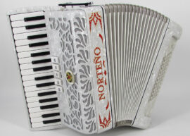 Norteño Brand Accordion 34 Keys 5 Registers White