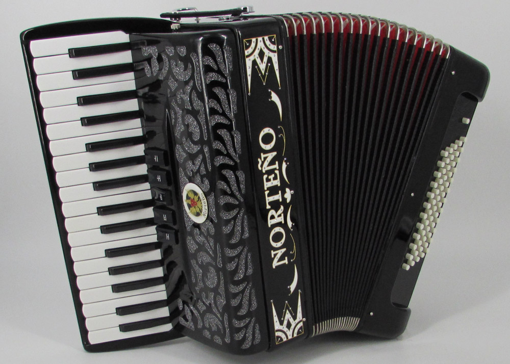 Acordeon Marca Norteño 34 Teclas 5 Registros Negro